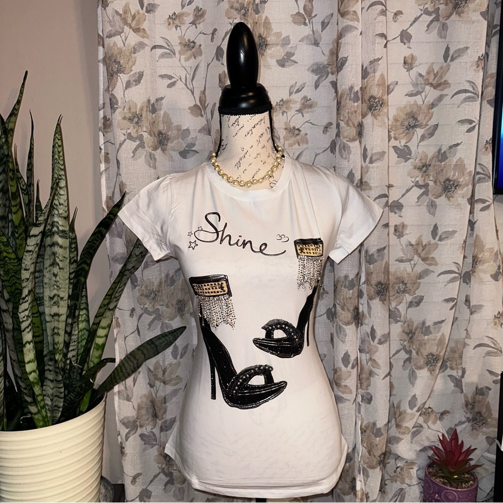 Shine Graphic Women's White T-Shirt
